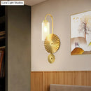 GobekUsa Mid Century Brass Gooseneck Wall Lamp with Glass Shade - Iron Sconce Lighting