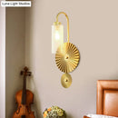 GobekUsa Mid Century Brass Gooseneck Wall Lamp with Glass Shade - Iron Sconce Lighting