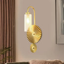 GobekUsa Mid Century Brass Gooseneck Wall Lamp with Glass Shade - Iron Sconce Lighting