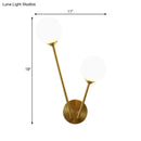 GobekUsa Opaline Glass Globe LED Wall Light Fixture - Mid Century Brass Wall Mount Lamp with 2 Lights