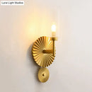 GobekUsa Mid Century Tubular Wall Sconce with Clear/Amber/Smoke Grey Glass and Brass Scalloped Backplate