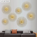 GobekUsa Mid Century Metal Brass LED Circle Wall Sconce Light, Multiple Sizes (8"/12"/16" Dia)