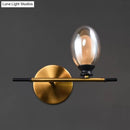 GobekUsa Mid Century Brass Wall Lamp with Dual Oval Clear/Amber Glass Shade