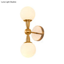 GobekUsa Brass Orb Wall Mount Light with Opal Glass Lampshade - Mid Century Wall Lighting Idea