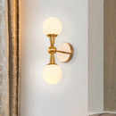 GobekUsa Brass Orb Wall Mount Light with Opal Glass Lampshade - Mid Century Wall Lighting Idea