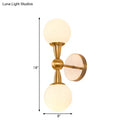 GobekUsa Brass Orb Wall Mount Light with Opal Glass Lampshade - Mid Century Wall Lighting Idea