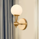 GobekUsa Brass Orb Wall Mount Light with Opal Glass Lampshade - Mid Century Wall Lighting Idea