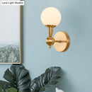 GobekUsa Brass Orb Wall Mount Light with Opal Glass Lampshade - Mid Century Wall Lighting Idea