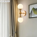 GobekUsa Brass Orb Wall Mount Light with Opal Glass Lampshade - Mid Century Wall Lighting Idea