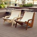 GobekUsa Canvas Recliner: Retro Mid-Ancient Designer Sofa Chair for Living Room & Balcony