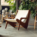 GobekUsa Canvas Recliner: Retro Mid-Ancient Designer Sofa Chair for Living Room & Balcony