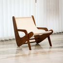 GobekUsa Canvas Recliner: Retro Mid-Ancient Designer Sofa Chair for Living Room & Balcony