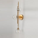 GobekUsa Mid Century Glass Orb Sconce: 3-Bulb Brass Finish Wall Lamp for Living Room