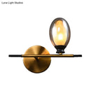 GobekUsa Mid Century Brass Wall Lamp with Dual Oval Clear/Amber Glass Shade