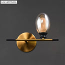 GobekUsa Mid Century Brass Wall Lamp with Dual Oval Clear/Amber Glass Shade