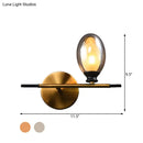 GobekUsa Mid Century Brass Wall Lamp with Dual Oval Clear/Amber Glass Shade