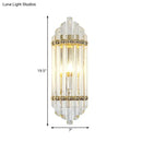 GobekUsa Clear Crystal Pipe Flush Wall Sconce - Mid Century 1 Light for Living Room