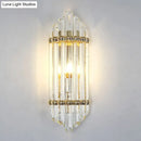 GobekUsa Clear Crystal Pipe Flush Wall Sconce - Mid Century 1 Light for Living Room