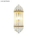 GobekUsa Clear Crystal Pipe Flush Wall Sconce - Mid Century 1 Light for Living Room