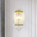 GobekUsa Clear Crystal Pipe Flush Wall Sconce - Mid Century 1 Light for Living Room