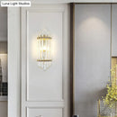 GobekUsa Clear Crystal Pipe Flush Wall Sconce - Mid Century 1 Light for Living Room