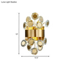 GobekUsa Mid Century Gold Finish Crystal Wall Sconce with Integrated LED Lighting