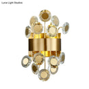 GobekUsa Mid Century Gold Finish Crystal Wall Sconce with Integrated LED Lighting