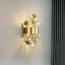 GobekUsa Mid Century Gold Finish Crystal Wall Sconce with Integrated LED Lighting