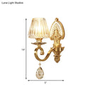 GobekUsa Mid-Century Gold Tapered Flush Mount Wall Sconce - 1 Light Crystal Fixture for Living Room