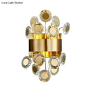 GobekUsa Mid Century Gold Finish Crystal Wall Sconce with Integrated LED Lighting