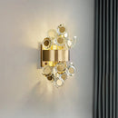 GobekUsa Mid Century Gold Finish Crystal Wall Sconce with Integrated LED Lighting