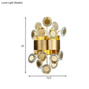 GobekUsa Mid Century Gold Finish Crystal Wall Sconce with Integrated LED Lighting