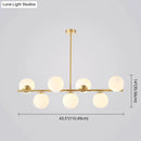 GobekUsa Mid-Century Gold Glass Pendant Lighting - 7 Light Spherical Island Ceiling Light for Dining Table