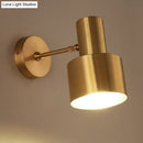 GobekUsa Mid-Century Home Wall Lighting: Gold 1-Head Down Lighting Wall-Mounted Fixture with Mental Cage