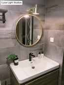 GobekUsa Mid-Century Home Wall Lighting: Gold 1-Head Down Lighting Wall-Mounted Fixture with Mental Cage