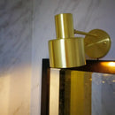 GobekUsa Mid-Century Home Wall Lighting: Gold 1-Head Down Lighting Wall-Mounted Fixture with Mental Cage