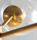 GobekUsa Mid-Century Gold Island Pendant Light - 8 Lights, Spherical Glass, Perfect for Dining Table