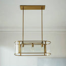 GobekUsa Mid Century Gold Translucent Glass Pendant Light - 3 Head Suspended Fixture