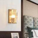 GobekUsa Brass Wall Sconce with Clear Crystal Shield for a Mid Century Look