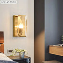 GobekUsa Brass Wall Sconce with Clear Crystal Shield for a Mid Century Look