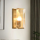 GobekUsa Brass Wall Sconce with Clear Crystal Shield for a Mid Century Look