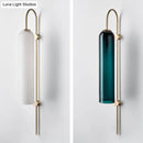 GobekUsa Mid Century Gooseneck Wall Sconce, Brass Finish with Blue Glass Shade