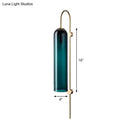 GobekUsa Mid Century Gooseneck Wall Sconce, Brass Finish with Blue Glass Shade
