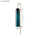 GobekUsa Mid Century Gooseneck Wall Sconce, Brass Finish with Blue Glass Shade