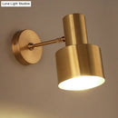 GobekUsa Mid-Century Home Wall Lighting: Gold 1-Head Down Lighting Wall-Mounted Fixture with Mental Cage