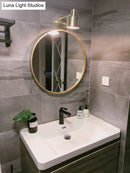 GobekUsa Mid-Century Home Wall Lighting: Gold 1-Head Down Lighting Wall-Mounted Fixture with Mental Cage