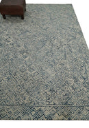 Mid Century Modern Hand Tufted 2x3, 3x5, 5x8, 6x9, 8x10 and 9x12 Woolen Beige and Blue Area Rug | MIR1