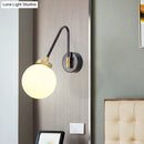 GobekUsa Mid Century Modern Opal Glass Wall Sconce with Brass Finish - 1/2 Lights Global Wall Mount