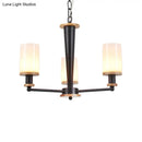 GobekUsa Mid-Century Opal Frosted Glass Chandelier - 3-Light Pendant Ceiling Light in Black