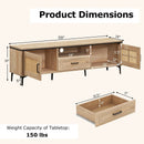 Mid Century Modern Entertainment Center with 2 Cabinets and Storage Drawer-Oak by LJGDeals